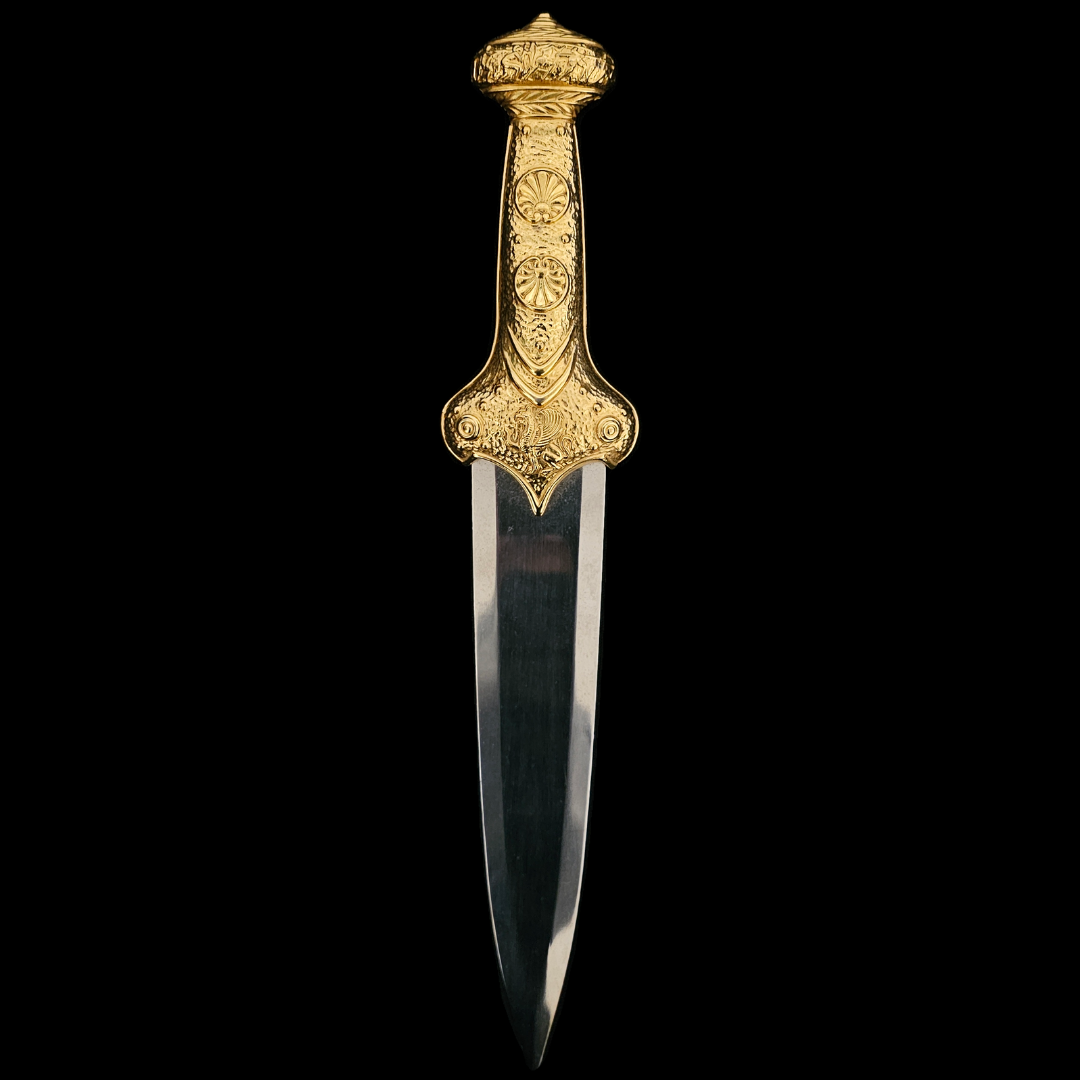 Greek Bronze Dagger with 24 Karat Gold Plated Hilt – DARALIA