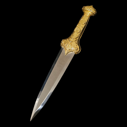 Greek Bronze Dagger with 24 Karat Gold Plated Hilt