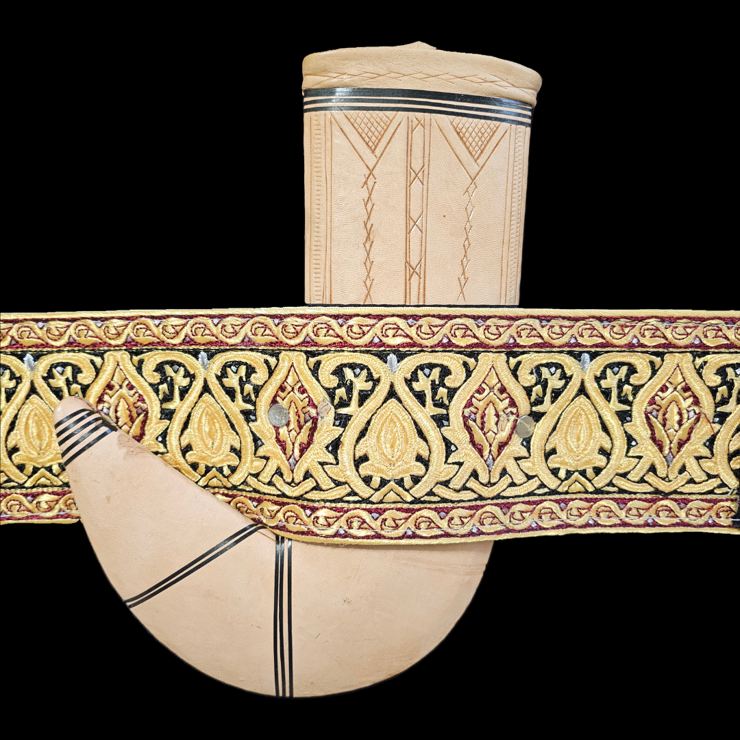 Yemeni Jambiya Dagger with Tribal Pattern & Embroidered Belt