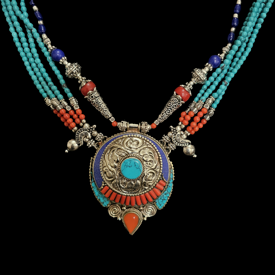 Tibetan Nepal Lapis Lazuli Beaded Necklace