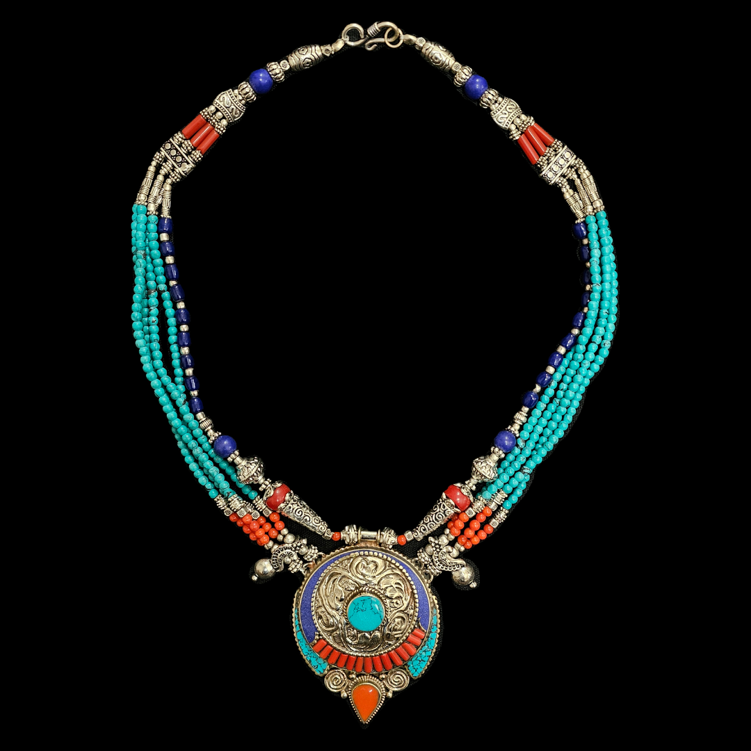 Tibetan Nepal Lapis Lazuli Beaded Necklace