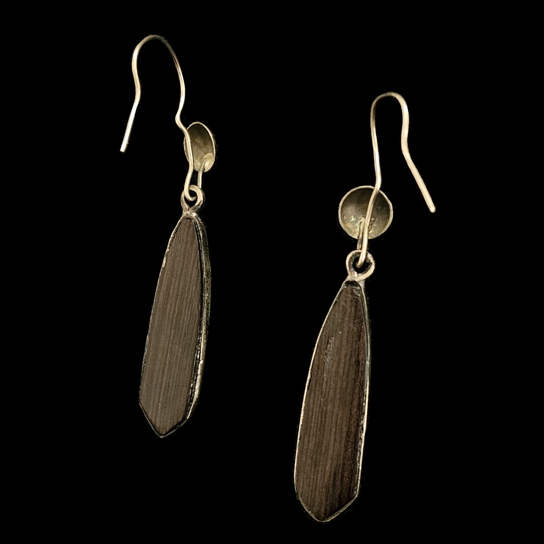 African Tuareg Tribe Ebony Wood Handmade Earrings