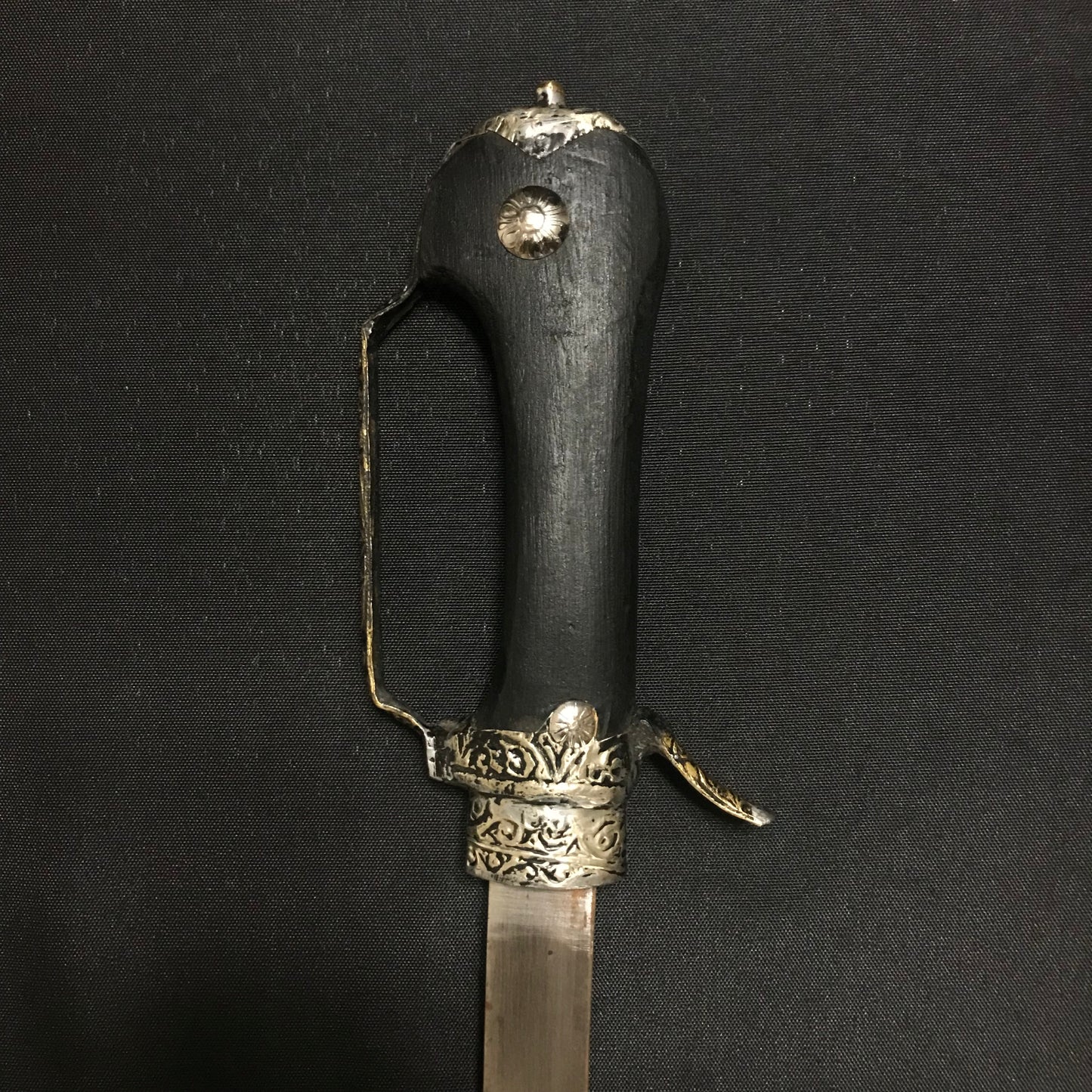 Silver Moroccan Sword Nimcha Saif with Wooden Hilt