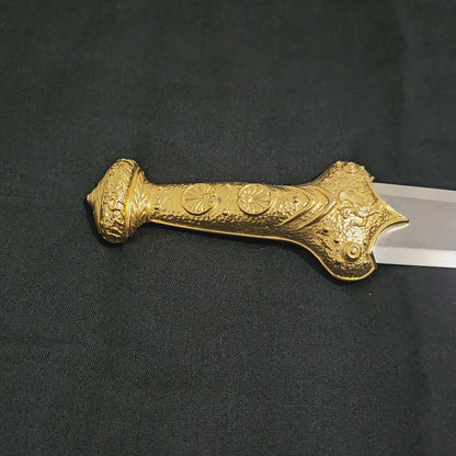 Greek Bronze Dagger with 24 Karat Gold Plated Hilt