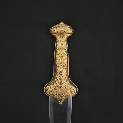 Greek Bronze Dagger with 24 Karat Gold Plated Hilt